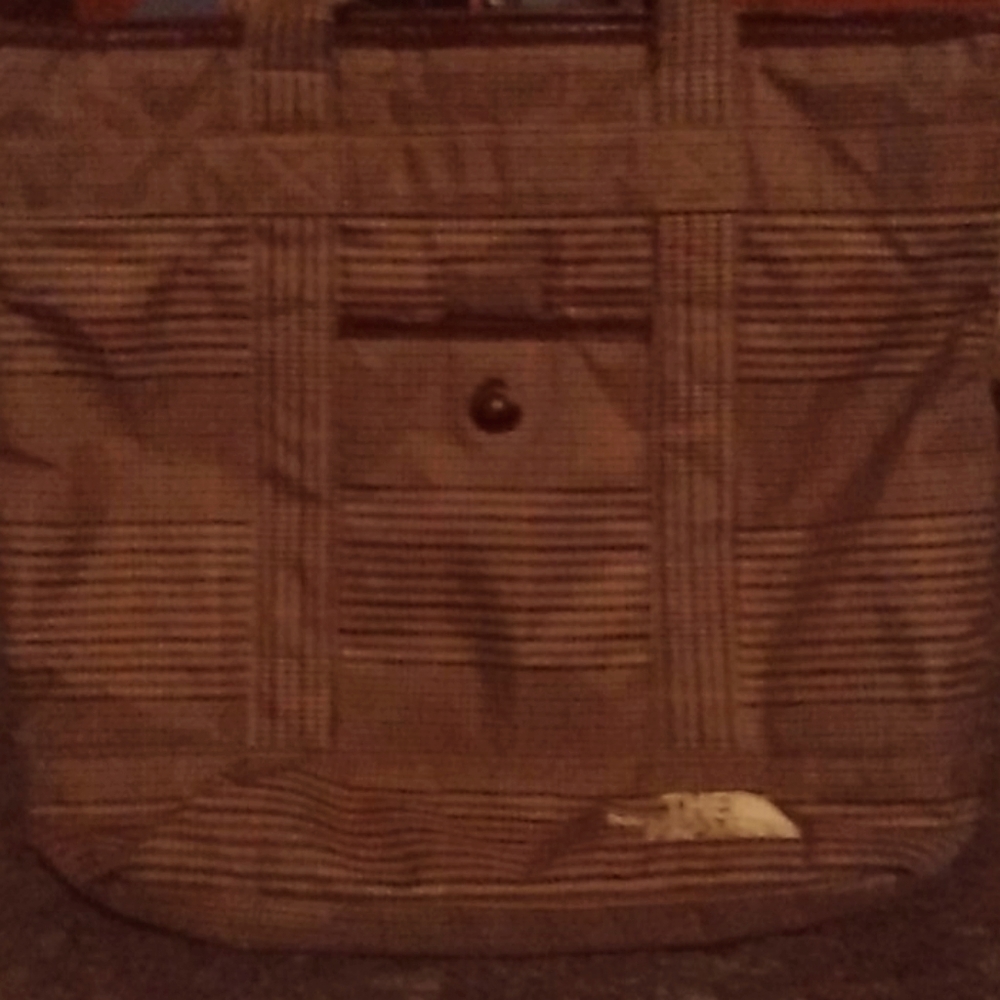 North Face Plaid Brown handled bag